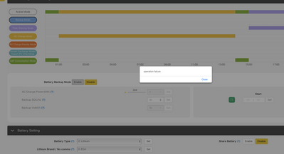 Unable to bacttery backup mode
